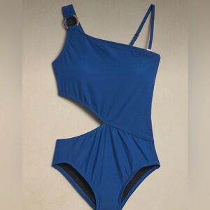 Banana Republic Chic Asymmetrical Midriff Cut-Out One piece Swimsuit L NWT
